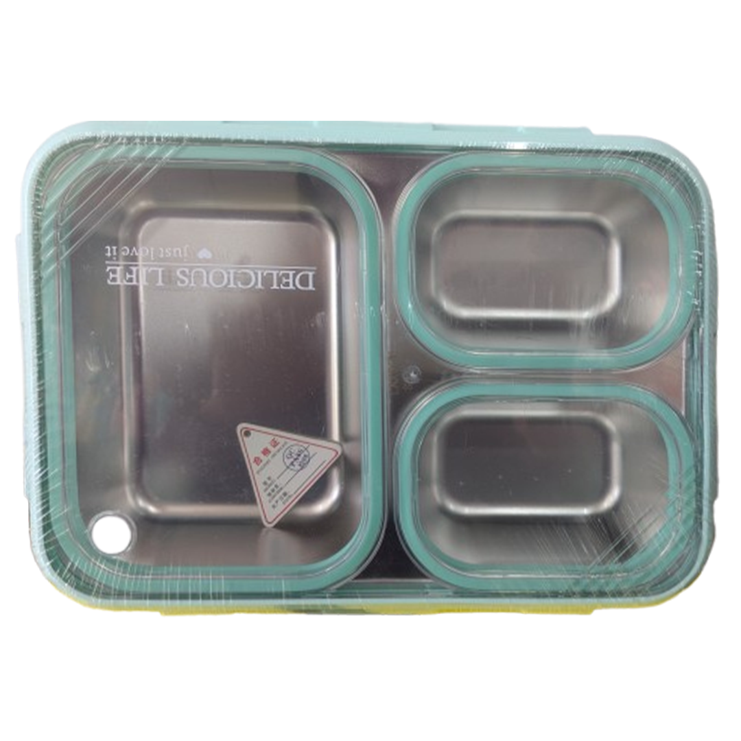 Delicious Life 3-Compartment Stainless Steel Bento Lunch Box